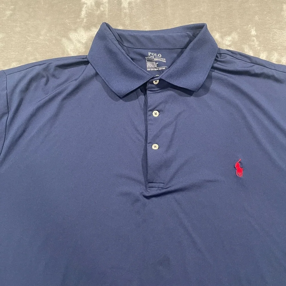 Polo Ralph Lauren Shirt Mens 3XB Blue Polo Performance Wicking Short Sleeve